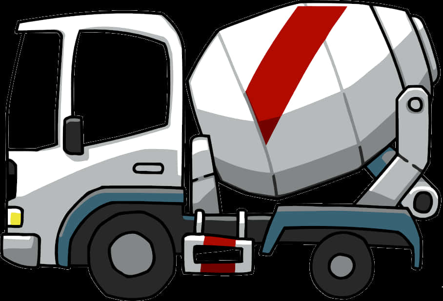 Concrete Mixer Truck Cartoon