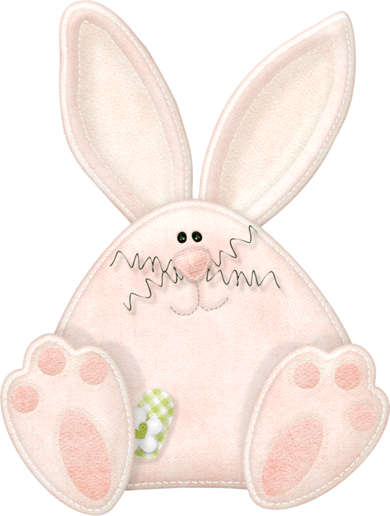 A Pink Bunny With A Green Checkered Egg