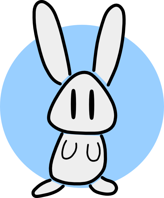 A Cartoon Rabbit With Long Ears
