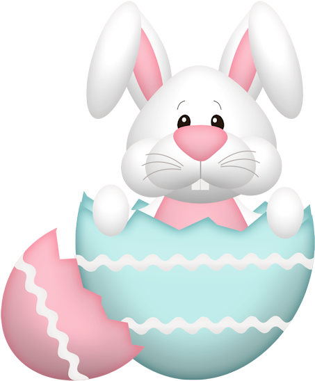 A Cartoon Bunny In A Cracked Egg