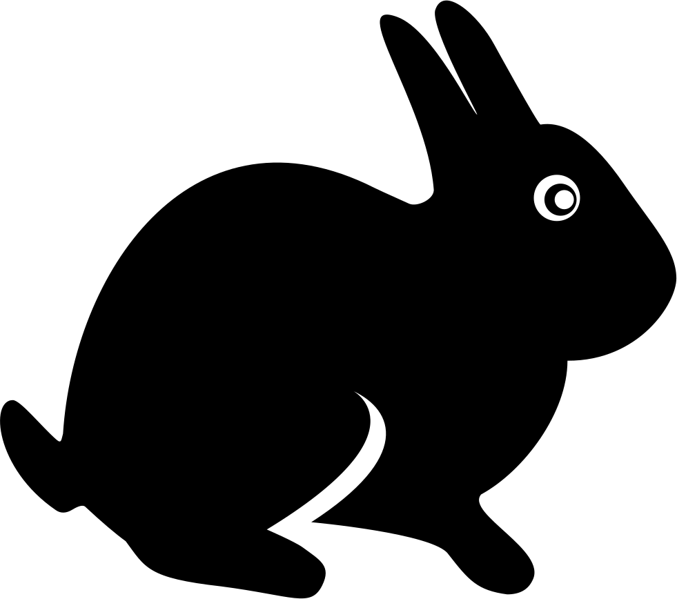 A Black Silhouette Of A Rabbit