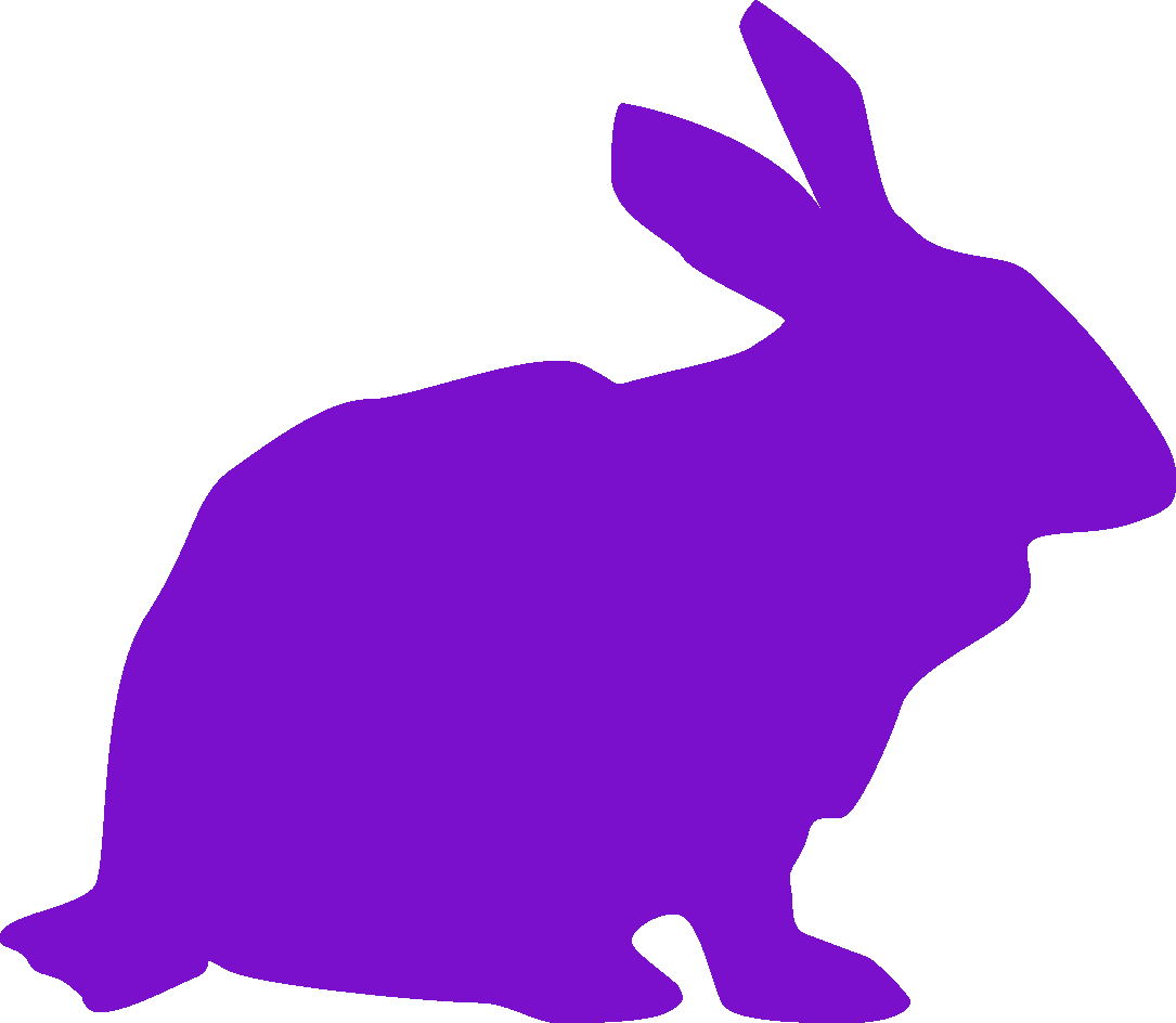 A Purple Rabbit Silhouette On A Black Background