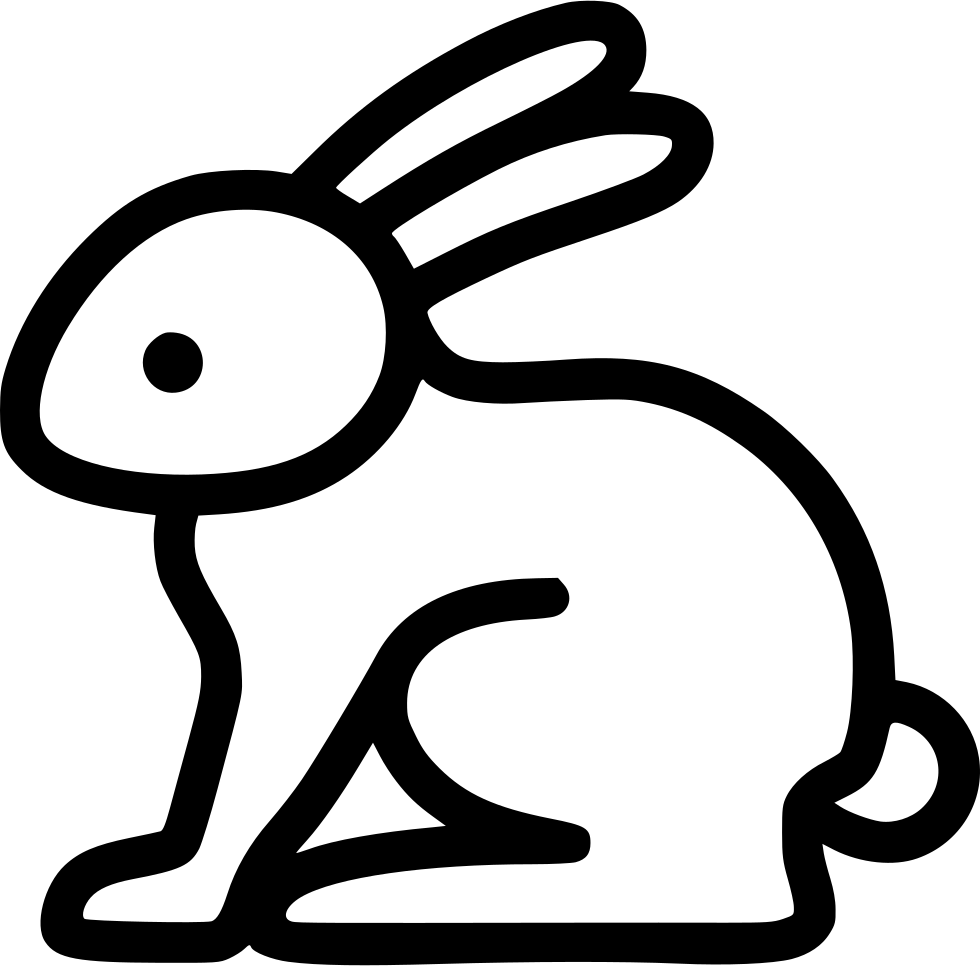A Black Outline Of A Rabbit