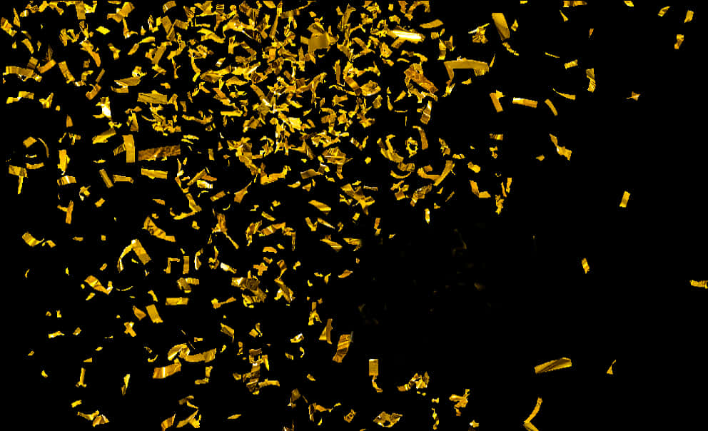A Yellow Confetti On A Black Background