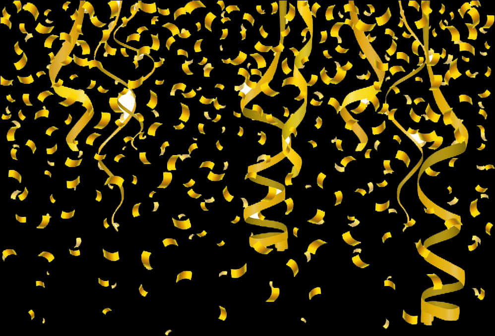 Confetti Gold Ribbon Spiral