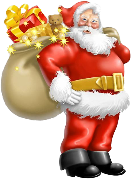 A Santa Claus Carrying A Bag Of Presents