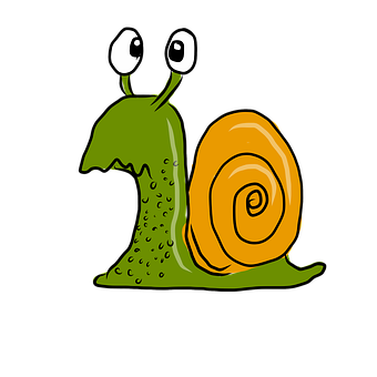 A Cartoon Of A Snail