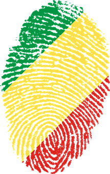 A Fingerprint With A Red Yellow And Green Strip