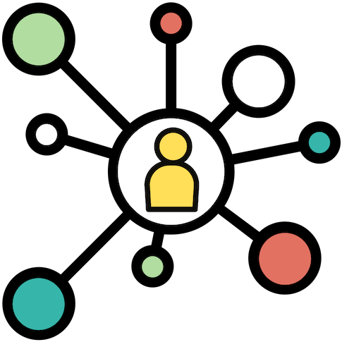 A Colorful Circles With A Person In The Center