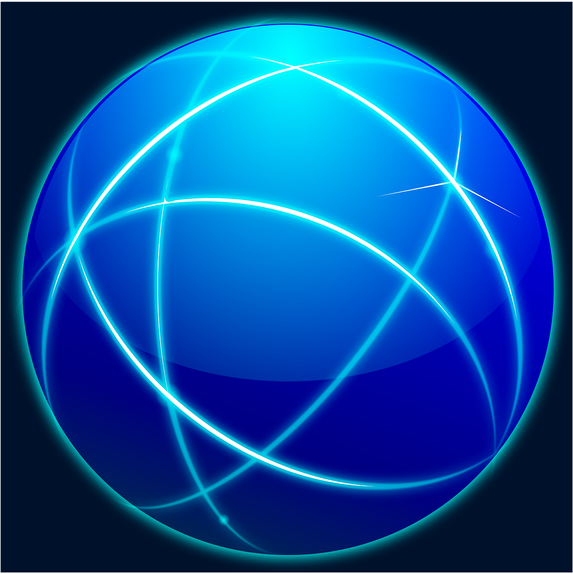 A Blue Sphere With White Lines