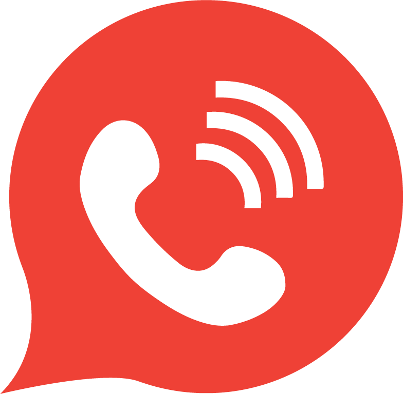 A Red And White Phone Logo
