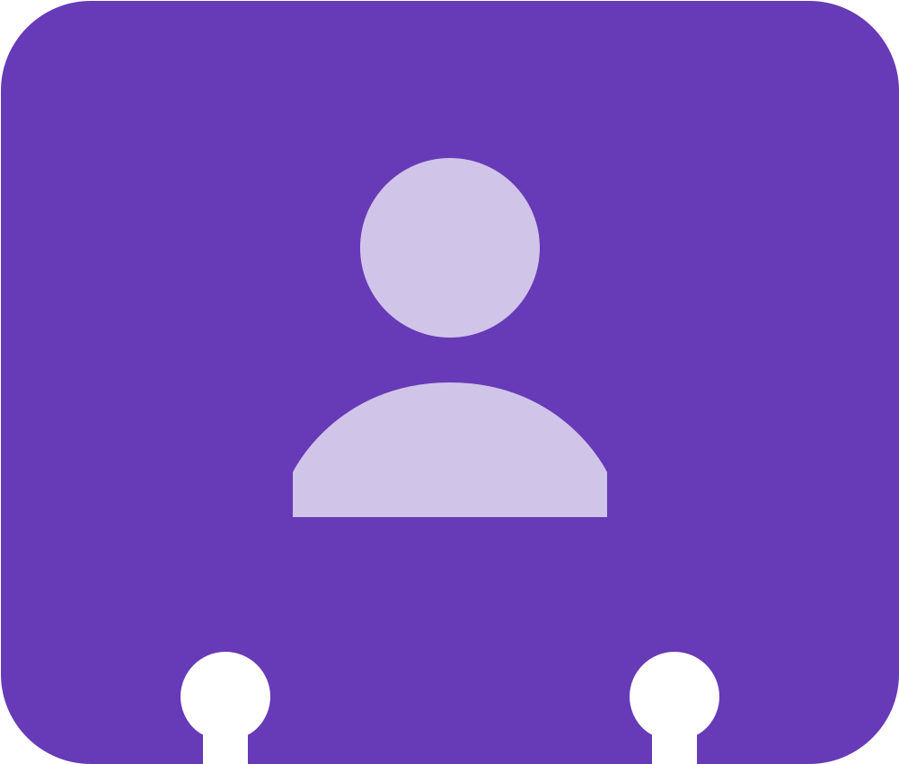 A Purple Square With A White Person Icon