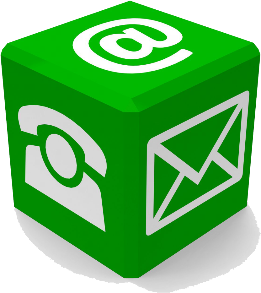 A Green Cube With White Symbols On It