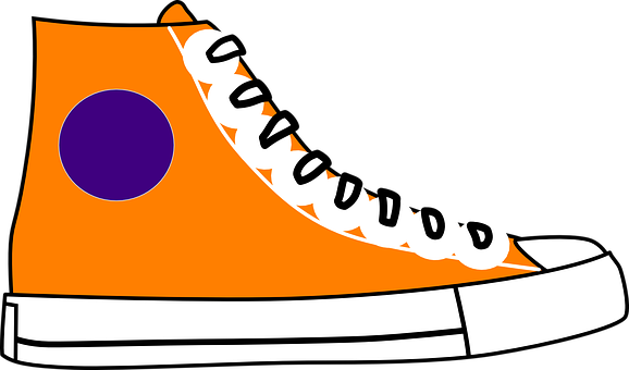 A Cartoon Of An Orange Shoe