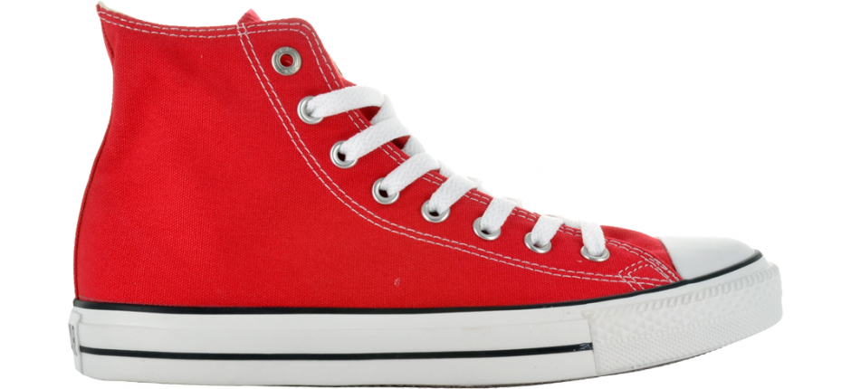 A Red And White Shoe
