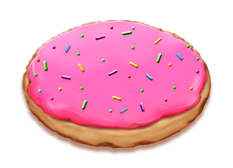 A Pink Frosted Donut With Sprinkles