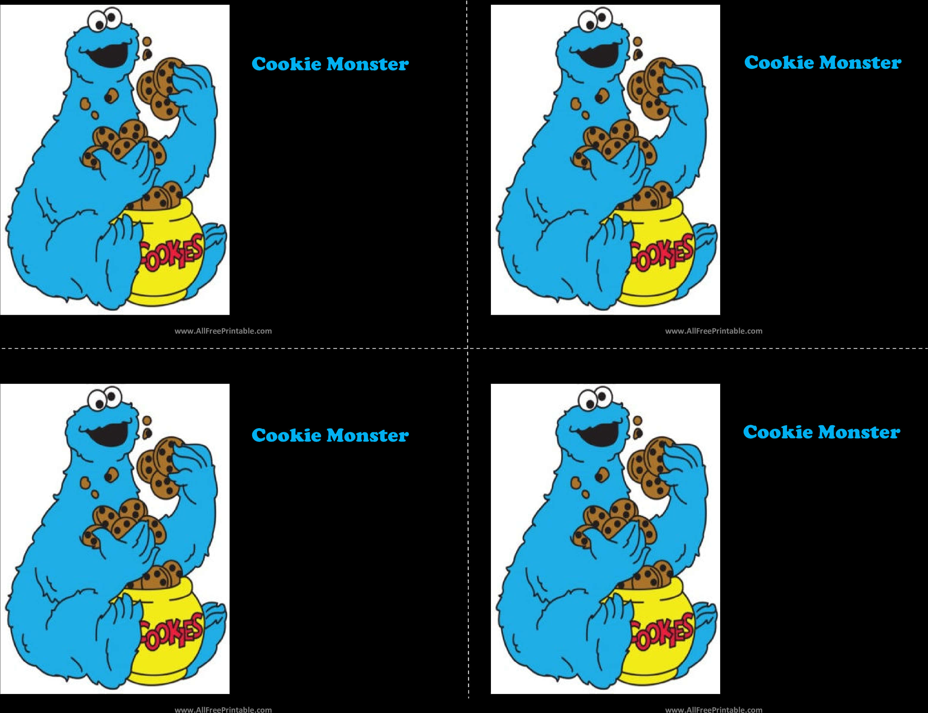 A Collage Of A Cartoon Cookie Monster