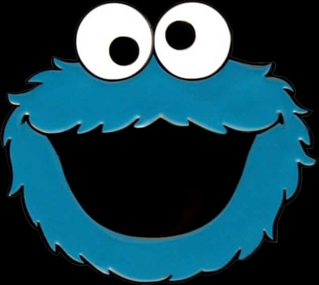 A Blue Cartoon Character With Black Background