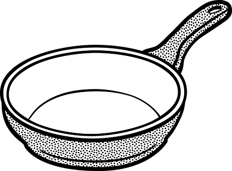 A Black And White Drawing Of A Pan