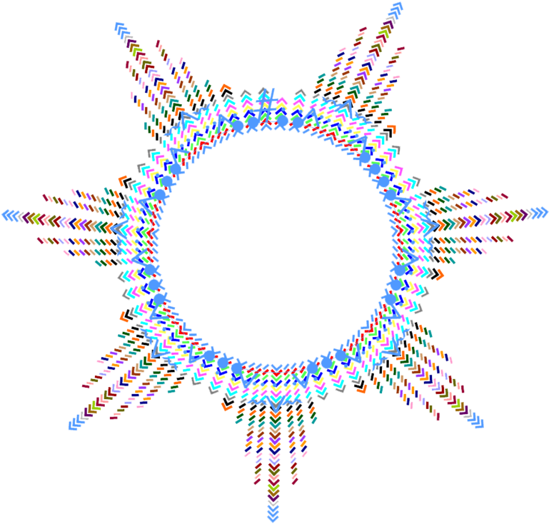 A Circular Design With Colorful Arrows