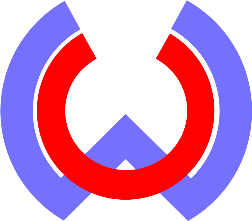 A Red And Blue Circle With A Triangle