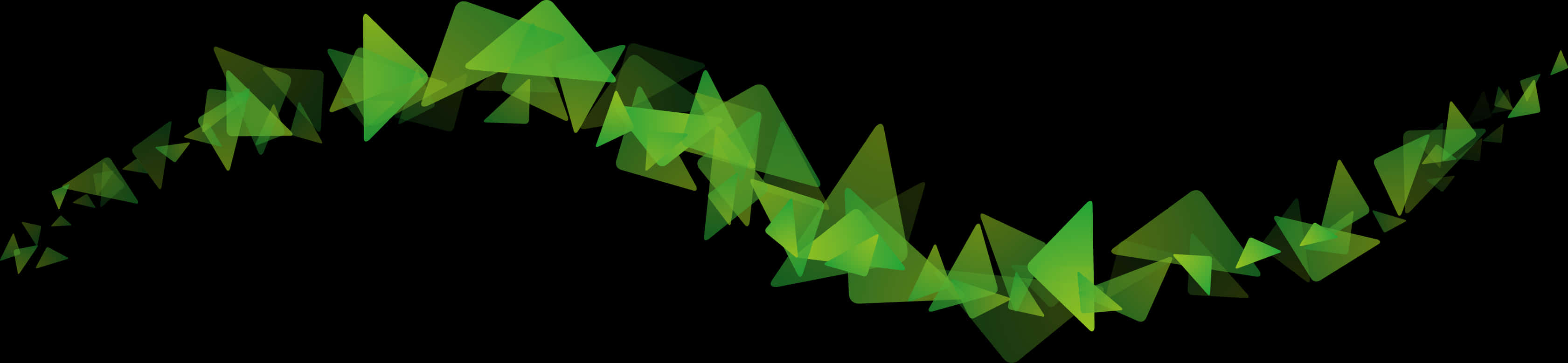 A Green Triangles On A Black Background