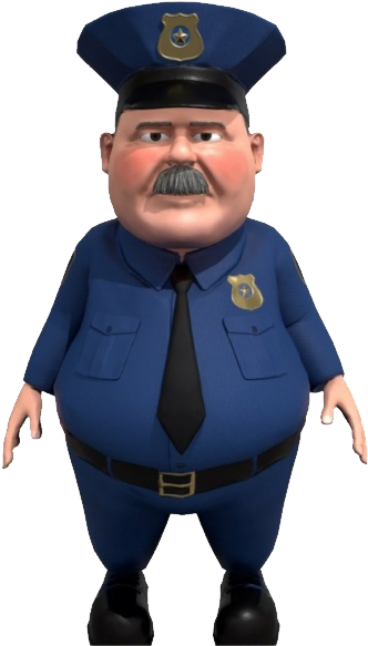 A Cartoon Of A Man In A Police Uniform