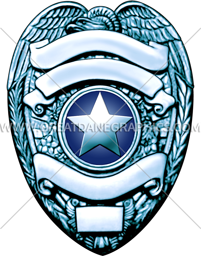 A Silver Badge With A Star And Ribbon
