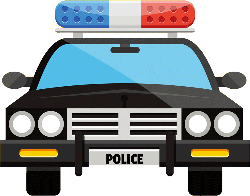 A Cartoon Of A Police Car