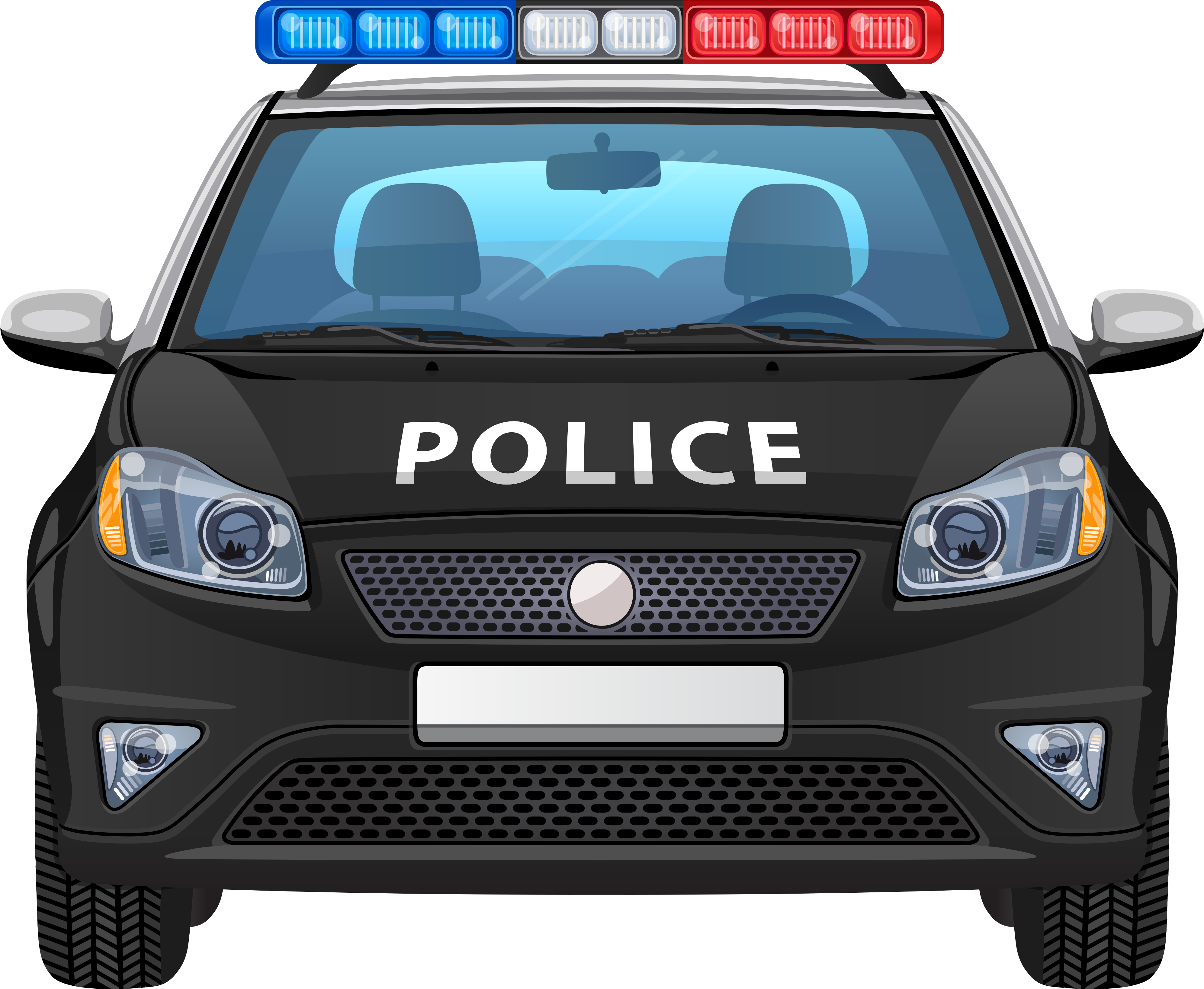 A Front View Of A Police Car