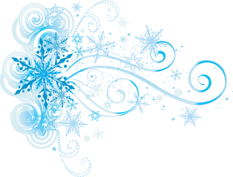 A Snowflakes And Swirls On A Black Background