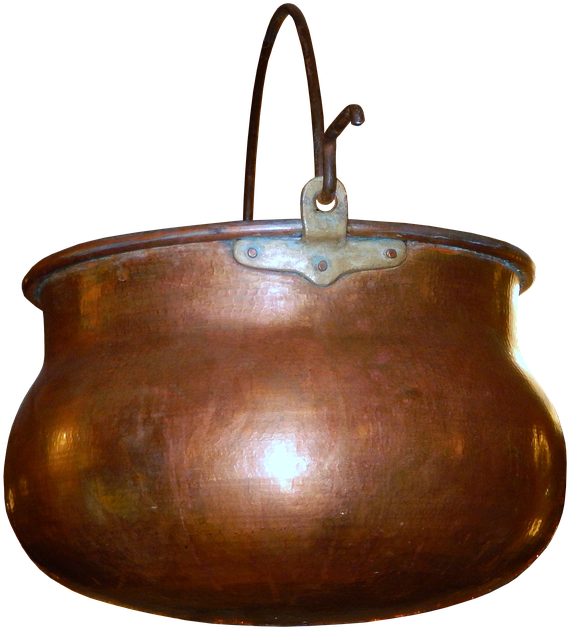 A Copper Pot With A Hook