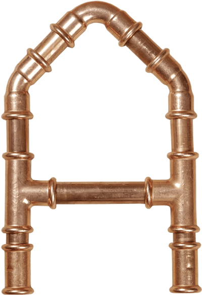 A Copper Pipe Shaped Letter