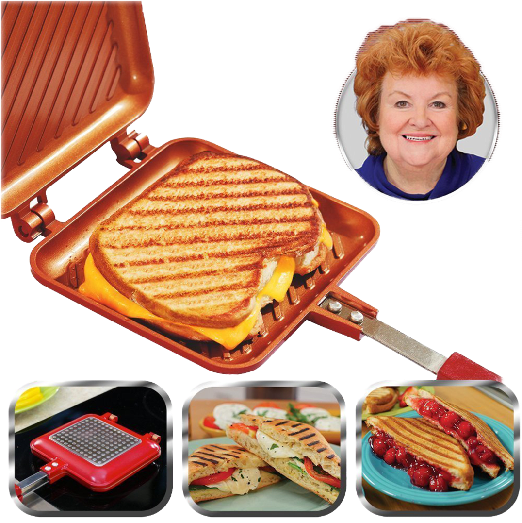 A Grilled Cheese Sandwich In A Pan