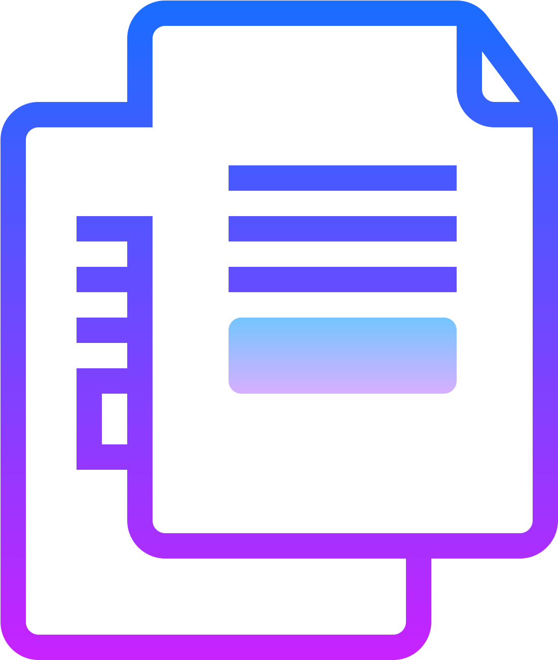 A Purple And Blue Outline Of A File
