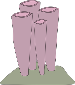 A Drawing Of A Group Of Pink Objects
