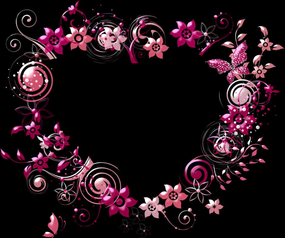 A Heart Shaped Floral Frame