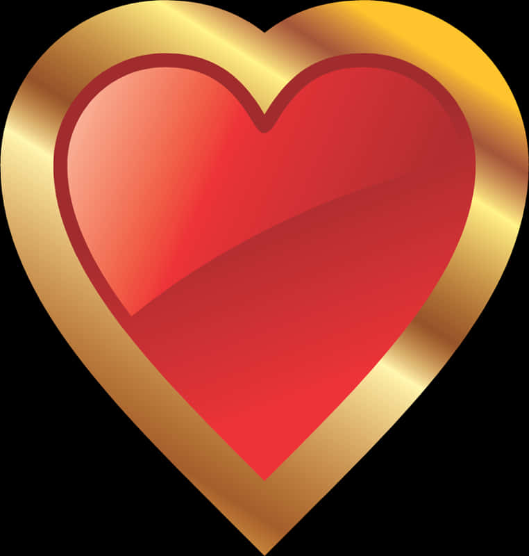 A Red Heart With Gold Border