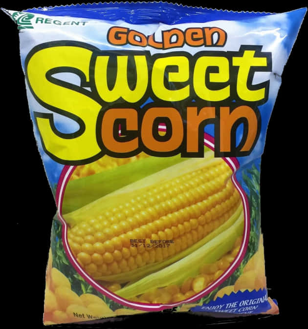 A Bag Of Corn On A Black Background