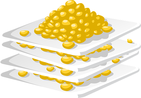 A Stack Of Plates With Yellow Balls On Them