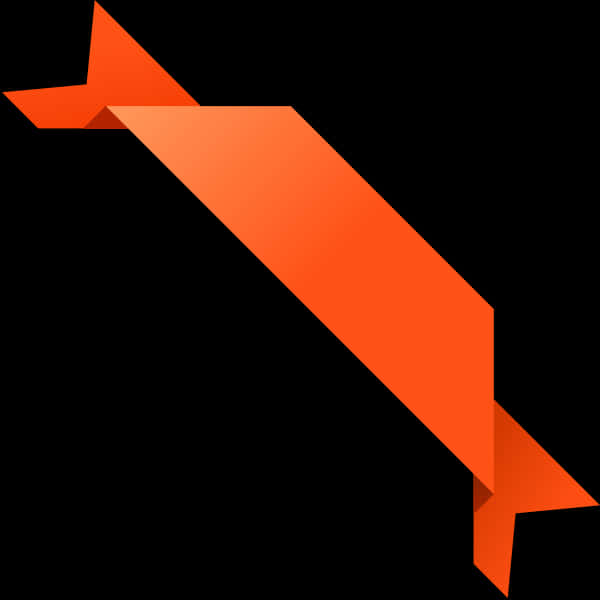 An Orange Ribbon On A Black Background
