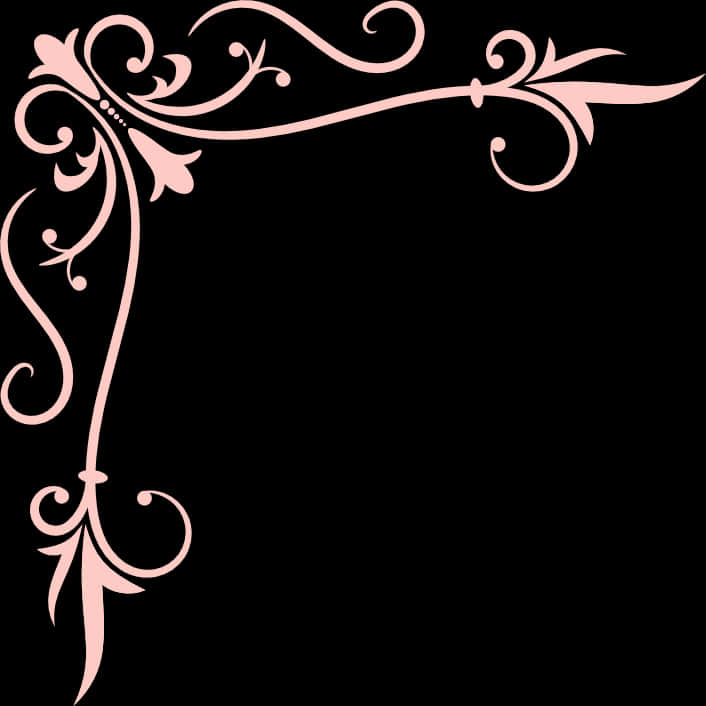 A Pink Swirly Design On A Black Background