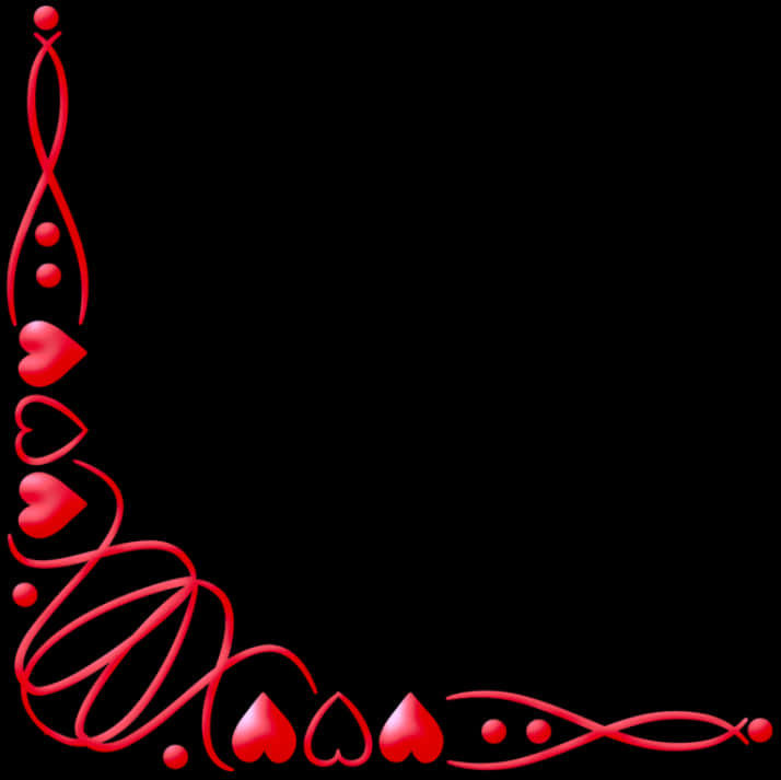 A Red Heart Design On A Black Background