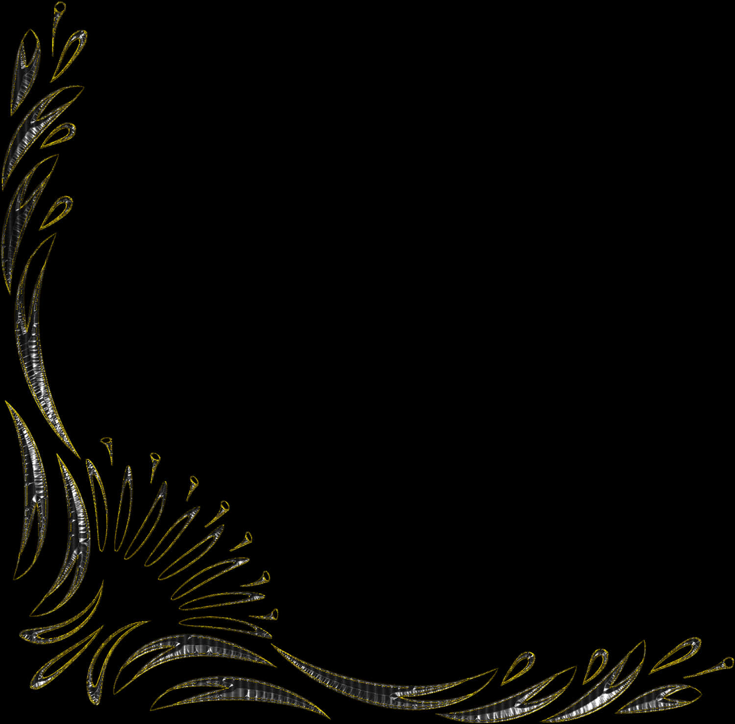 A Gold And Silver Design On A Black Background