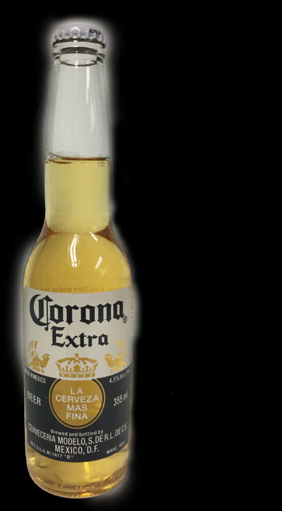 A Bottle Of Beer With A White Label