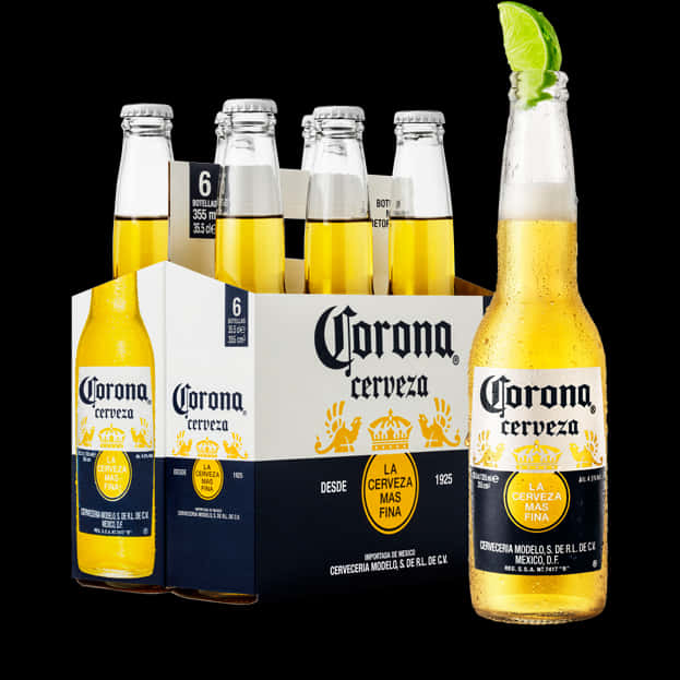 Corona Beer Bottles With Lime