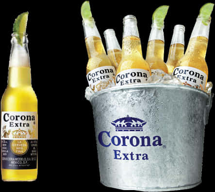 Corona Beer With Lime Wedges
