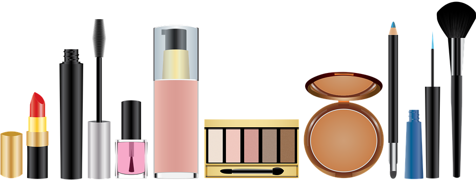 A Group Of Makeup Products