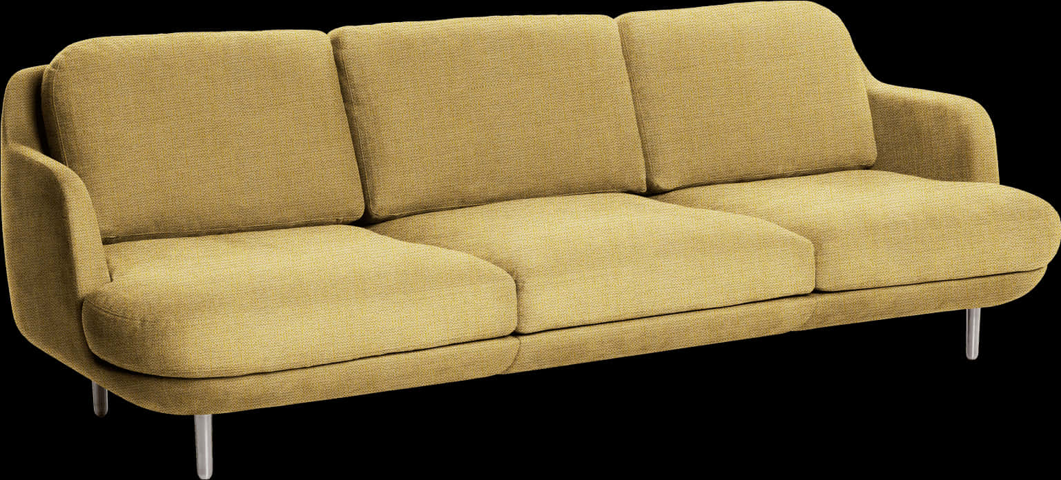 A Tan Couch With Black Background