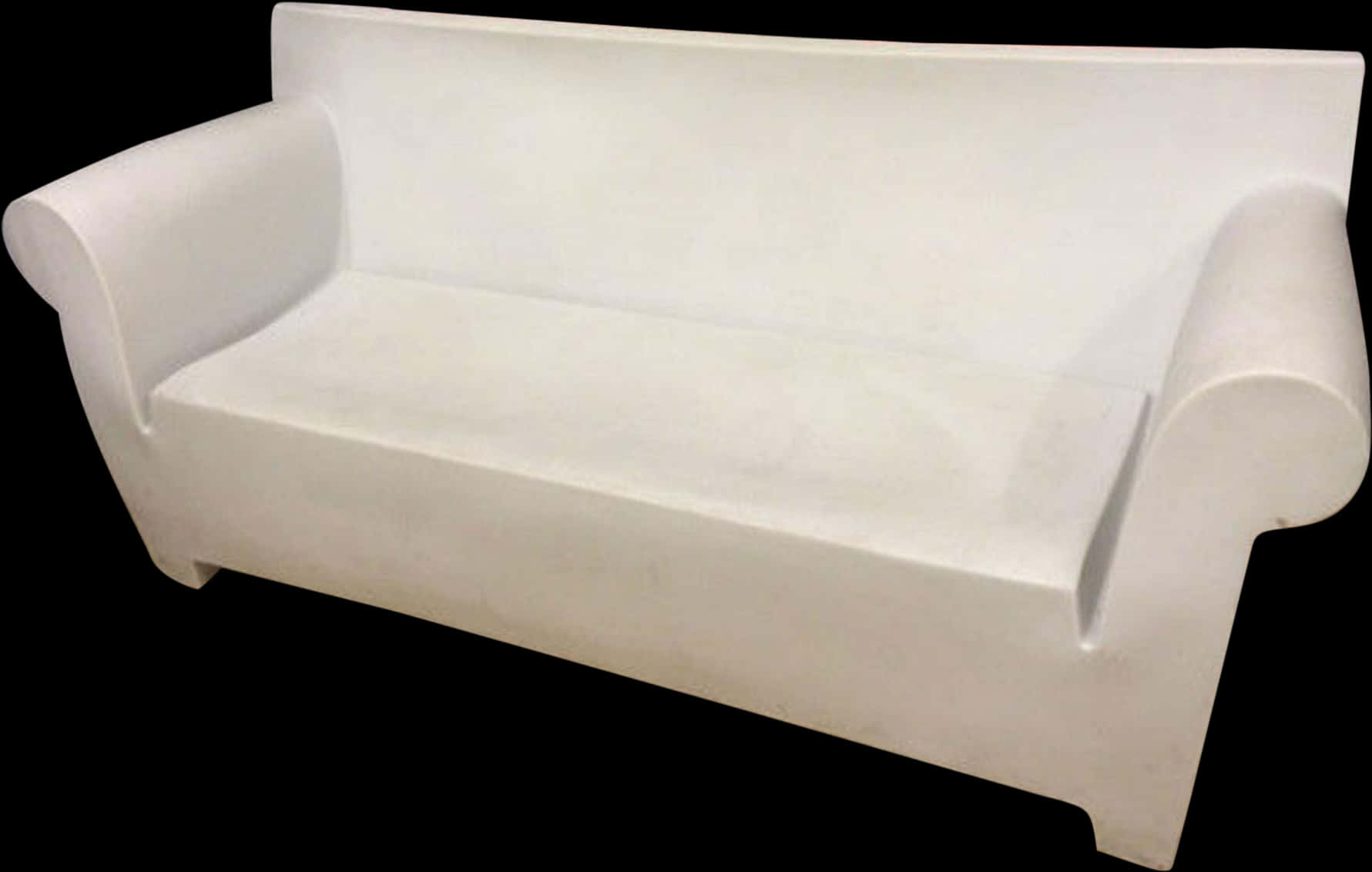 A White Couch On A Black Background